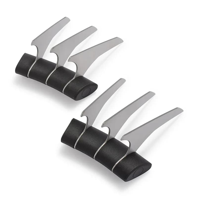 Lot de 2 griffes à déchiqueter la viande pour barbecue, en acier inoxydable, noires, pour porc déchiqueté