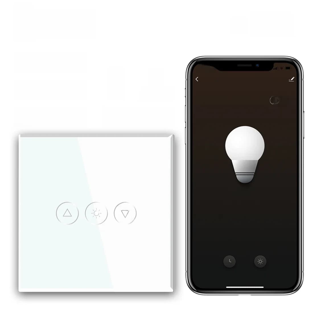 BSEED – variateur Wifi intelligent unique, 1 bouton, 1WayWifi, contrôle, lumière Led variable, panneau en verre, prise en charge de Tuya Google Smart Life