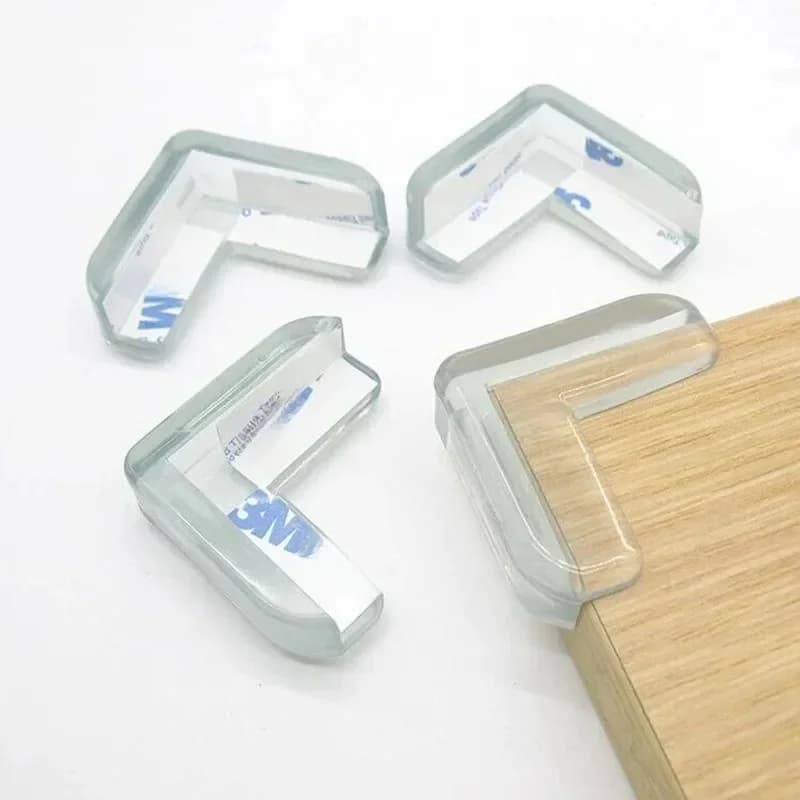 Protection Anti-collision de Table en verre, 4 pièces/lot, caoutchouc transparent, pour meubles de Table, bord de coin de bureau, housse de Protection pour bébé