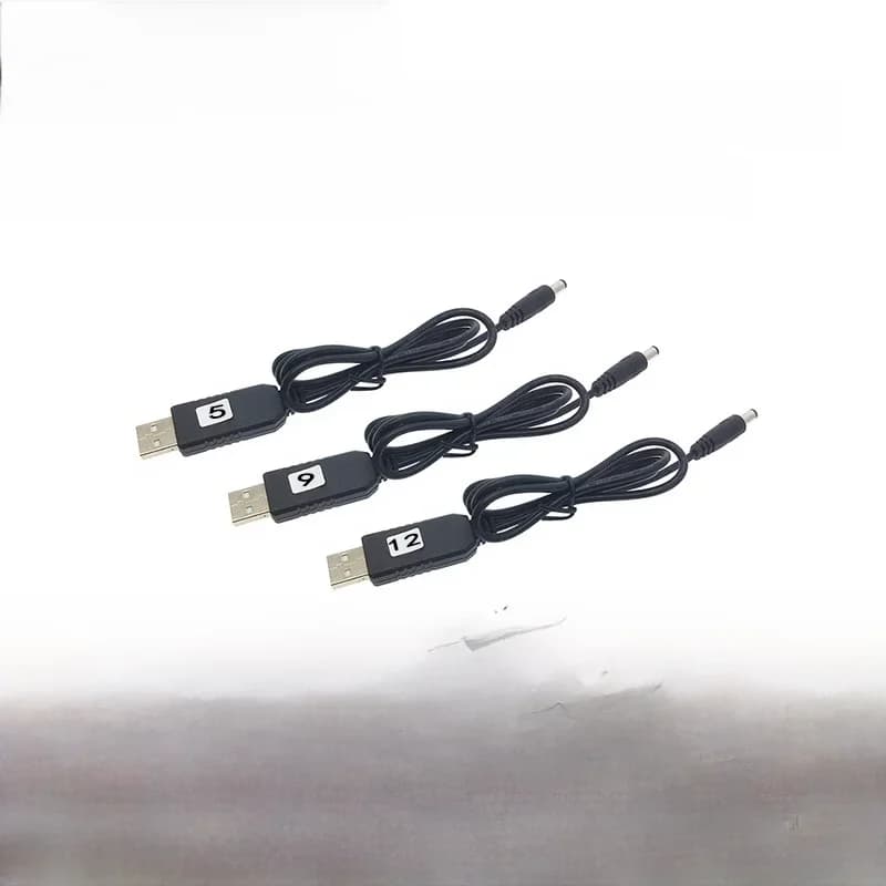 Câble d'alimentation USB DC 5V à DC 5V 9V 12V, longueur de prise 1m, 2.1x5.5mm 2.1x5.5mm