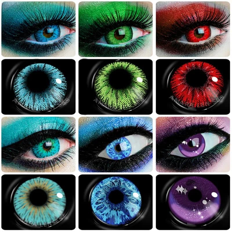 AMARA Lentilles de Contact, Maquillage Sharingan pour les Yeux de la Série AYY, Beauté, Cosmétique, Couleur, 2 Pièces