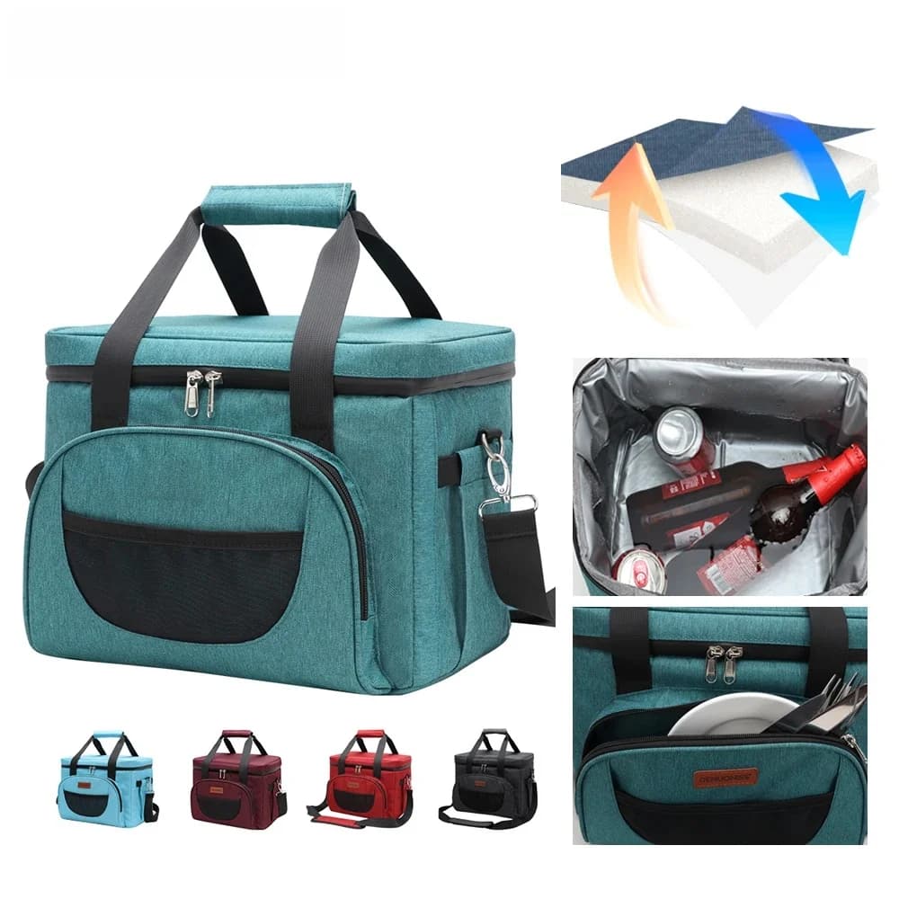 DENUONISS 16/28L sac isotherme à bandoulière pour aliments sac thermique pique-nique Camping sac isotherme étanche et anti-fuite personnalisé