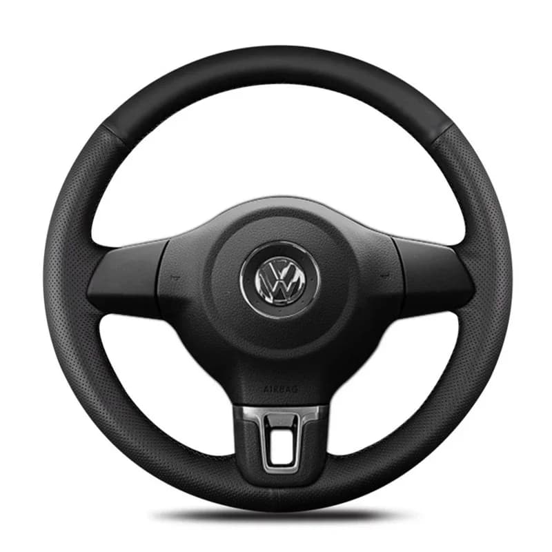 Juste de Volant en Cuir Artificiel Noir Résistant à l'Usure, Confortable, pour Volkswagen Golf 6 Mk6 VW Polo MK5 2010-2013