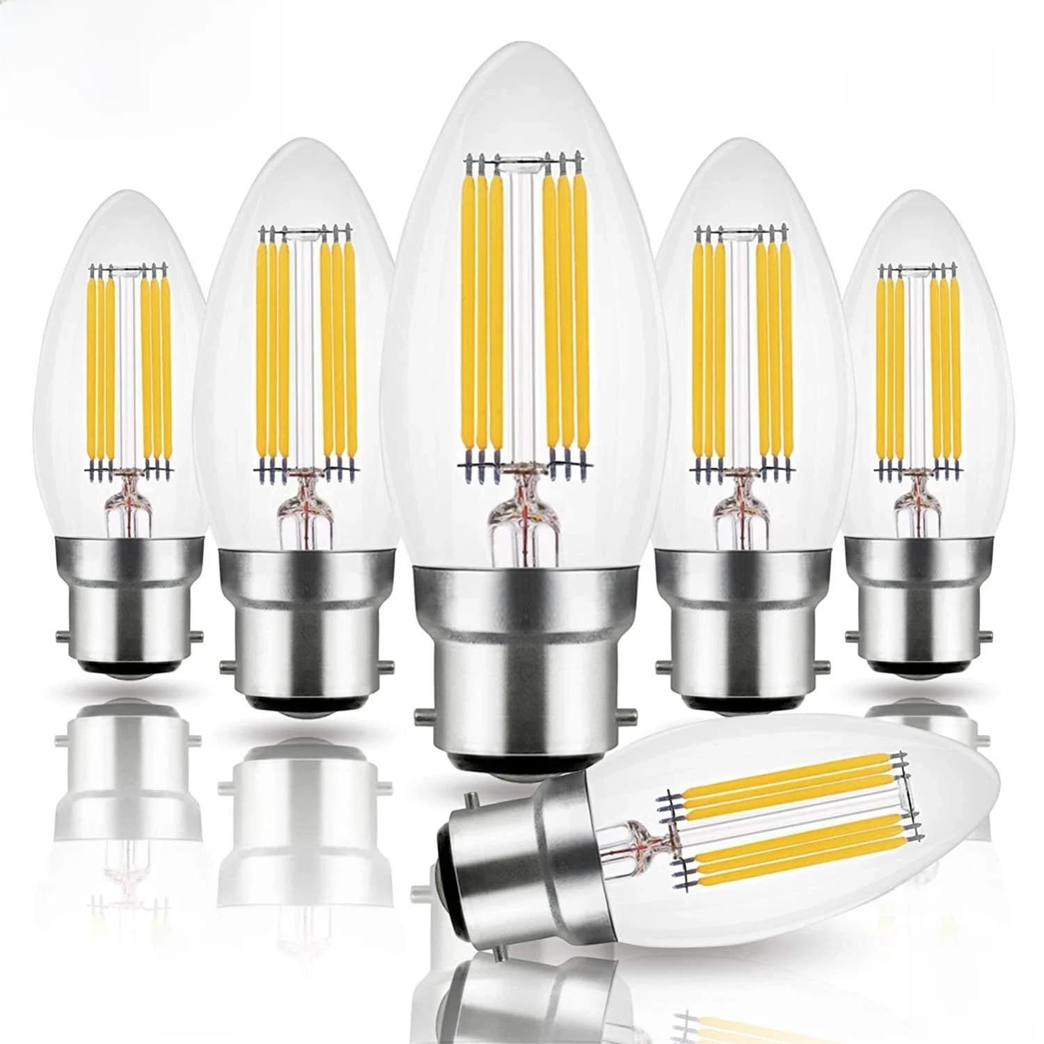 Ampoule LED à filament 6W B22 C35 Dimmable Bayonnette Vintage Edison Blanc Chaud 2700K Blanc Froid 6000K Équivalent 60W Incandescente