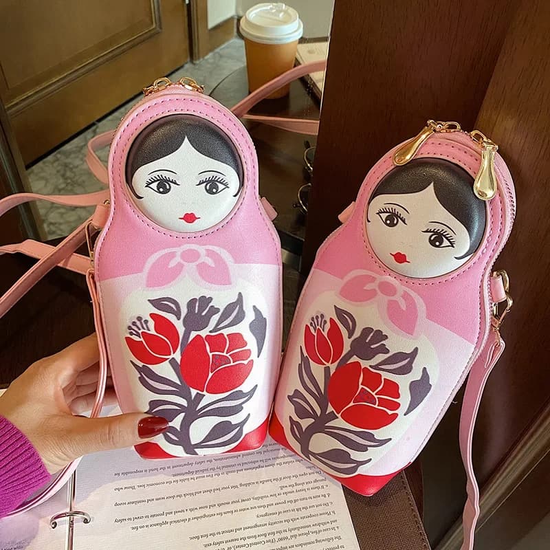 Sac à bandoulière en cuir PU pour femme, sac à main créatif pour téléphone, sacs à main College Matpoposhka, nouvelle mode, initié