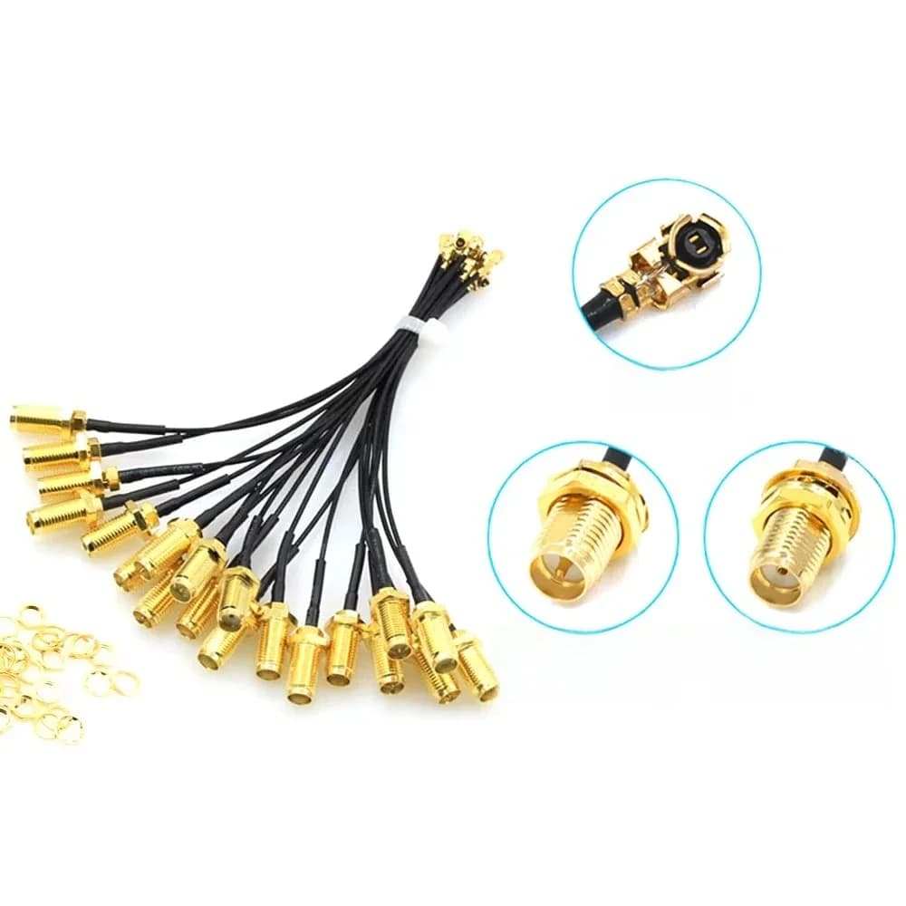Câble de connecteur SMA femelle vers uFL/u.FL/IPX UFL vers SMA femelle RG1.13, assemblage de câble d'antenne RF RP-SMA-K, 5 pièces