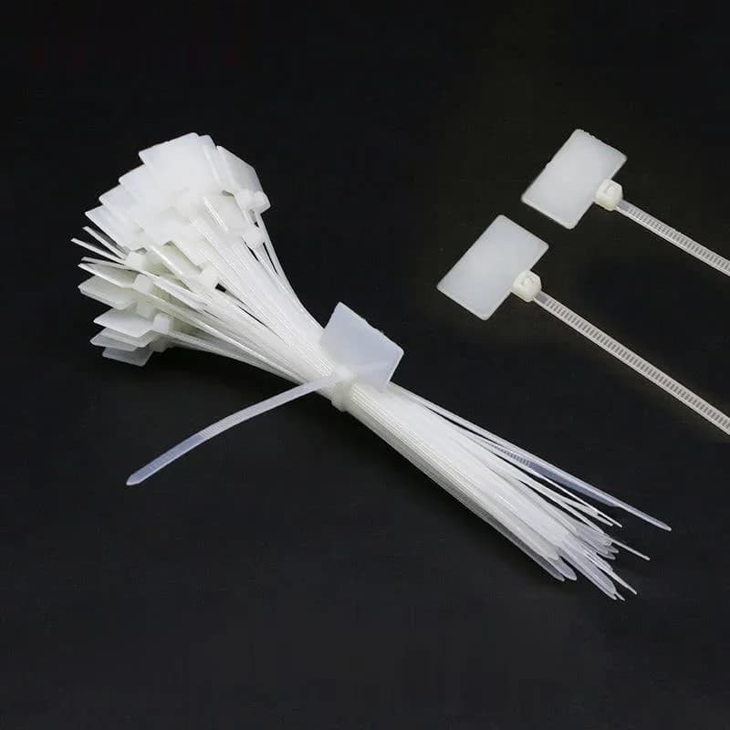 Étiquette autocollante pour câble d'alimentation, 100 pièces, en Nylon, autobloquant, cordon de connexion réseau, fermeture éclair