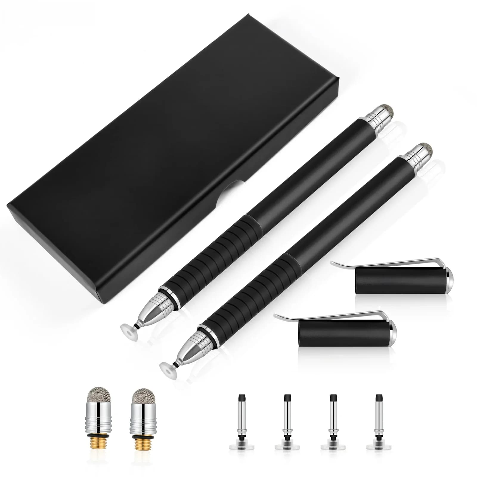 Stylet tactile universel 2 en 1, pour Apple, Ipad, tablette, téléphone intelligent, Samsung, pointe en Fiber de maille, stylos pour écran capacitif