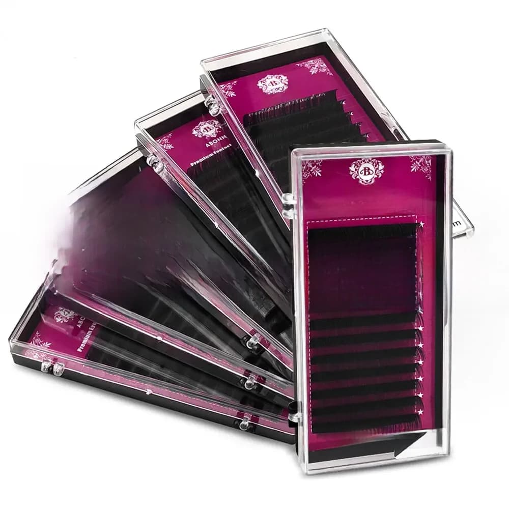 10 pièces/boîte Aboonie Silk Individual Eyelashes, Extensions de cils en vison volume en gros, Plateaux d'extensions de cils, Extensions de cils personnalisées