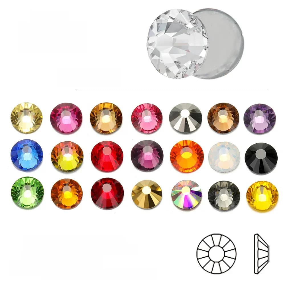 AAAAA clair AB rouge mélange de couleurs cristal correcteur à chaud Strass verre Strass correcteur fer sur Strass pour vêtement en tissu
