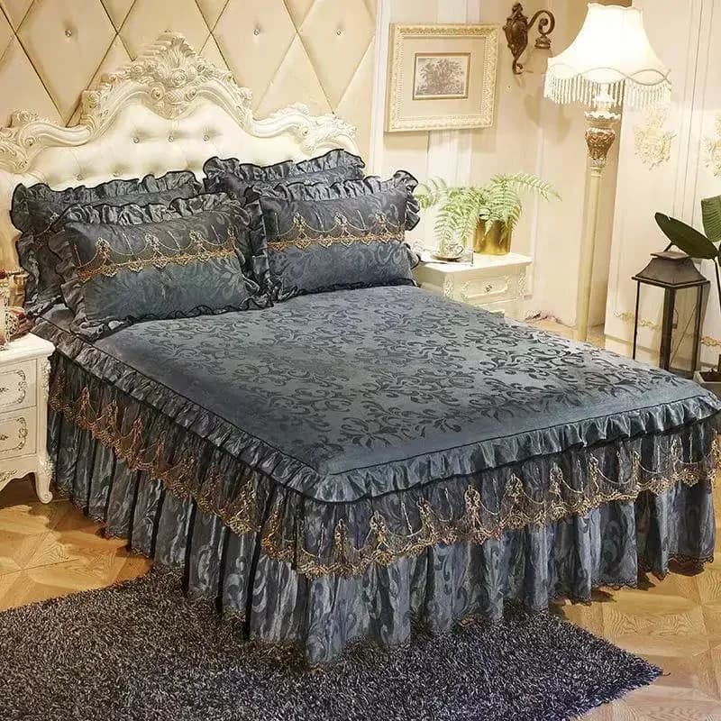 Ensemble de couvre-lit en velours gaufré de bonne qualité, taie d'oreiller incluse, événements élégants, sourire romantique, 3 pièces, 1 pièce