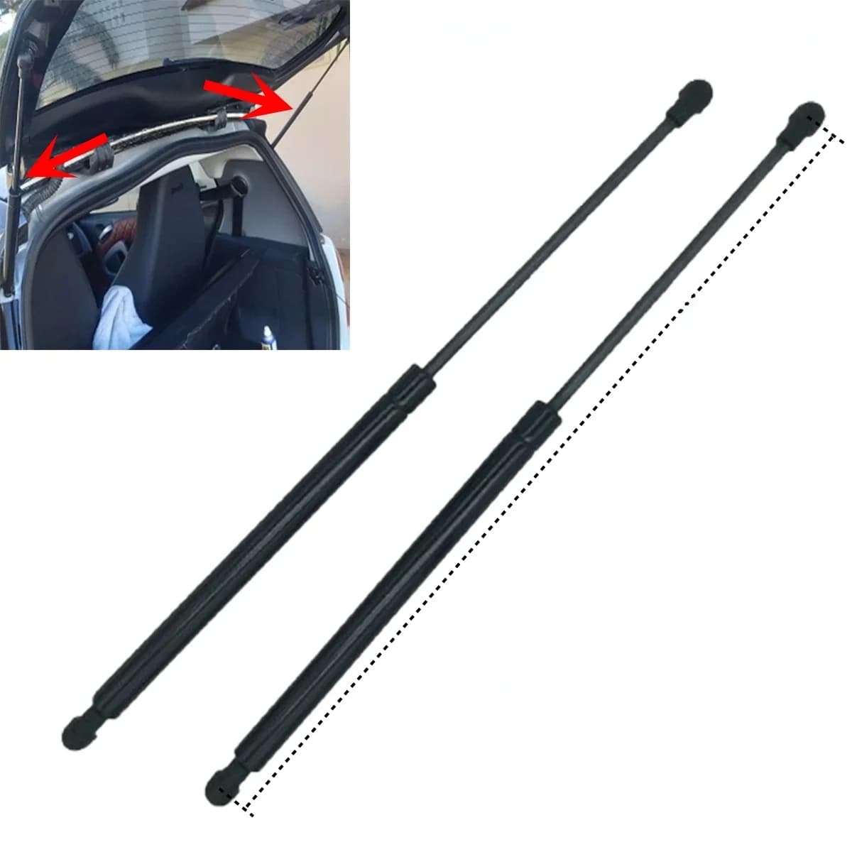 2 pièces A4519880004 coffre arrière de voiture coffre hayon entretoises à gaz barres de Support de levage pour Smart Fortwo 451 Coupé 2007-2014