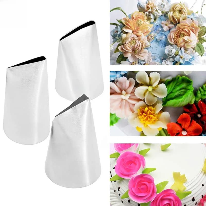 Accessoires de cuisine, buses de pâtisserie, pointes de glaçage Rose, 3 pièces # 126 # 127 # 128 buses en acier inoxydable définit des outils de décoration de gâteaux