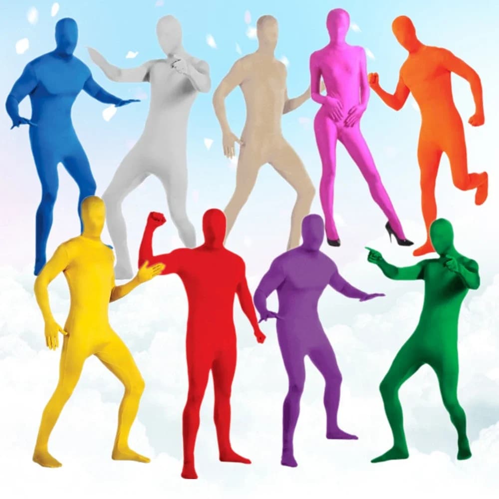 Zentai-Costumes moulants en spandex trempé pour hommes, seconde peau, costume de batterie Unitard, noir et vert, fête d'Halloween, adulte, complet