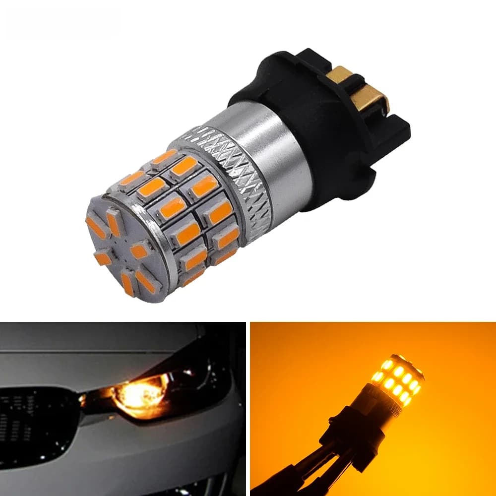 1 pièces Canbus PW24W PWY24W ampoule LED 3014 30smd clignotant lumière diurne DRL ambre jaune blanc sans erreur 12V 24V