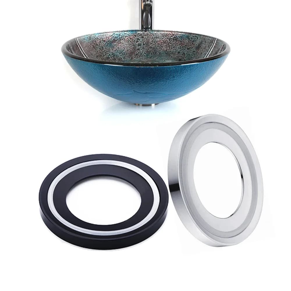 Anneau de Montage pour Bassin en Verre, Gadgets d'Évier de Navire, Tampon Chromé Noir, Pop-Up, Rénovation Domestique Disponible
