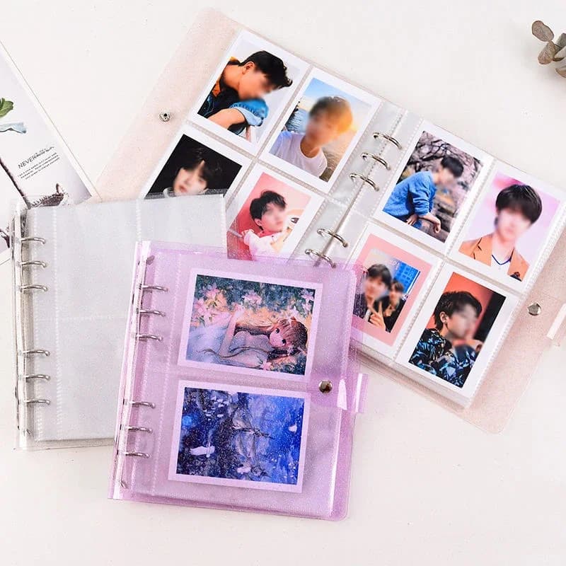 Album photo portable en PVC, album de documents à paillettes de MSI pour Mini Instax et carte de visite, classeur de photos Kpop Stars