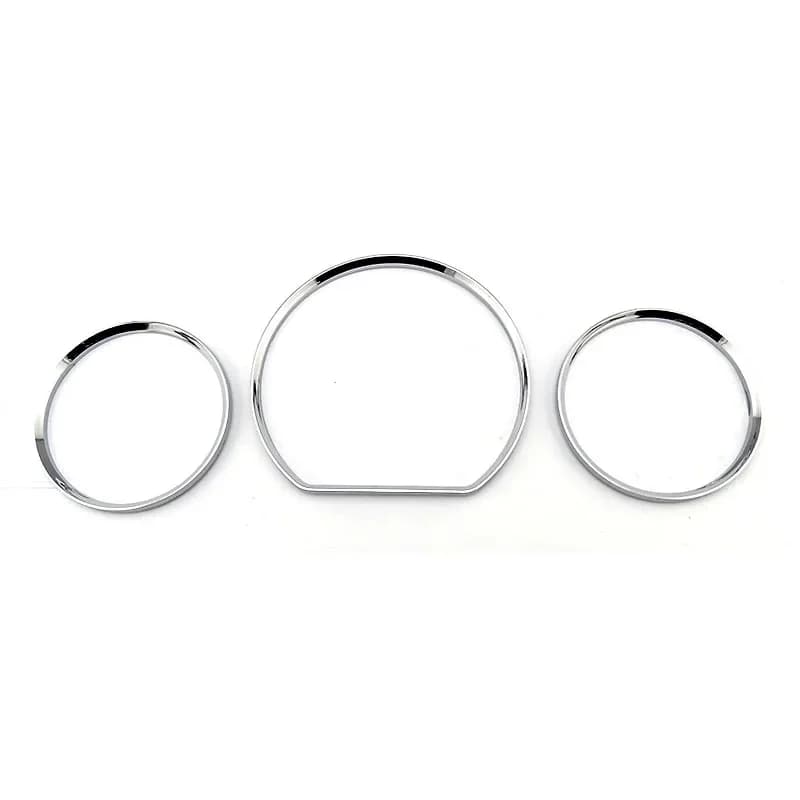 Cadran de jauge chromé en plastique ABS, anneaux de groupe de tableau de bord, couvercle de panneau Prada, garniture de lunette pour Mercedes Benz W210, W208, 2000-2002, 3 pièces