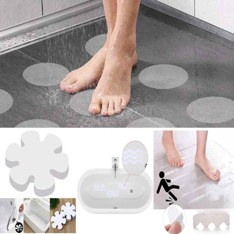 Autocollant ondulé Transparent antidérapant pour salle de bain, 12 pièces, pour baignoire/étape/bébé, Anti-chute, pâte haute résistance, bande de sécurité