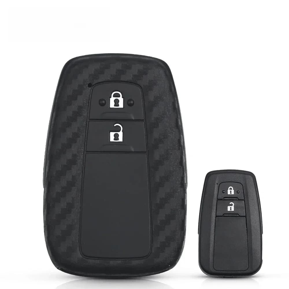 KEYYOU – coque de clé de voiture en Silicone, 2 boutons, pour Toyota CHR C-HR 2017 2018 Prius, style de voiture, housse de télécommande