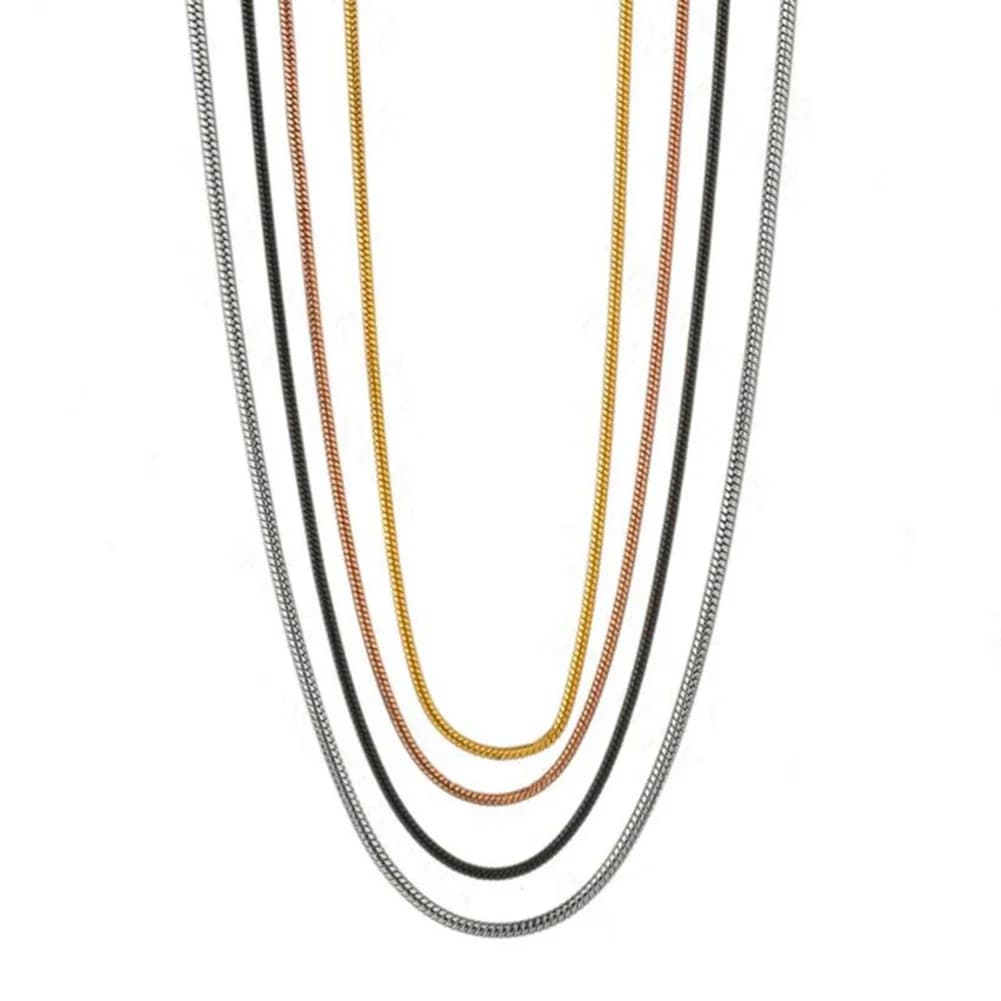 Collier Pendentif en Acier Inoxydable pour Homme et Femme, Bijoux de Différentes Longueurs, Largeur 0.9/1.2/1.5mm