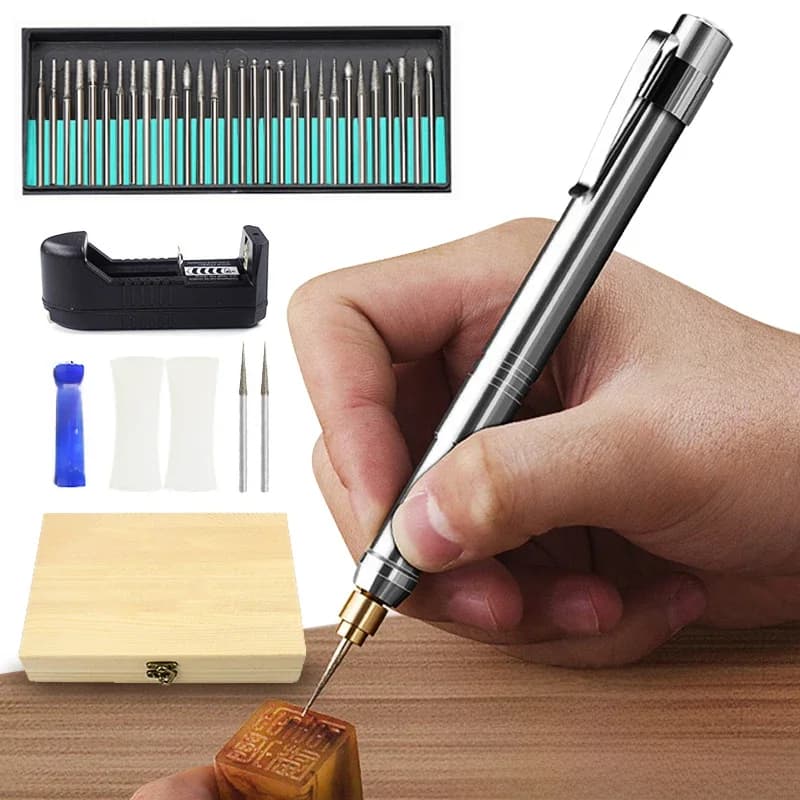 Graveur à Recharge sans fil 3.7V, stylo électrique, perceuse électrique pour la gravure, perceuses, Mini perceuse Dremel avec boîte