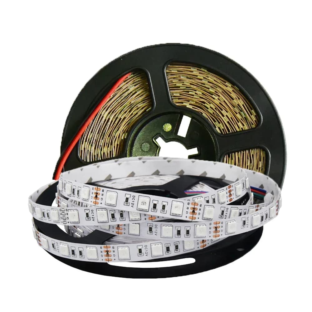 Bande lumineuse flexible à LED, SMD 100, 5050, 300 pixels, 5/10/15/20/50/2835 m, ruban de diodes RGB blanc IP65, 12V