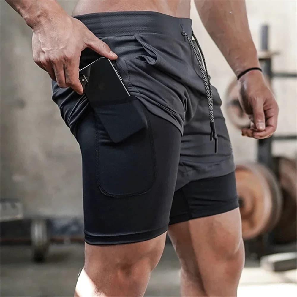 2026 été Shorts de course hommes 2 en 1 Sport Jogging Fitness Shorts formation séchage rapide hommes Gym hommes Shorts Sport gym pantalons courts