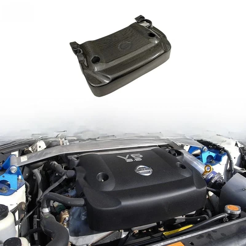 Capot moteur en fibre de carbone de style OEM pour Nissan 350Z, amélioration 2003 - 2006 Z33 350Z 3.5 V6, couverture intérieure de moteur dédiée 1:1