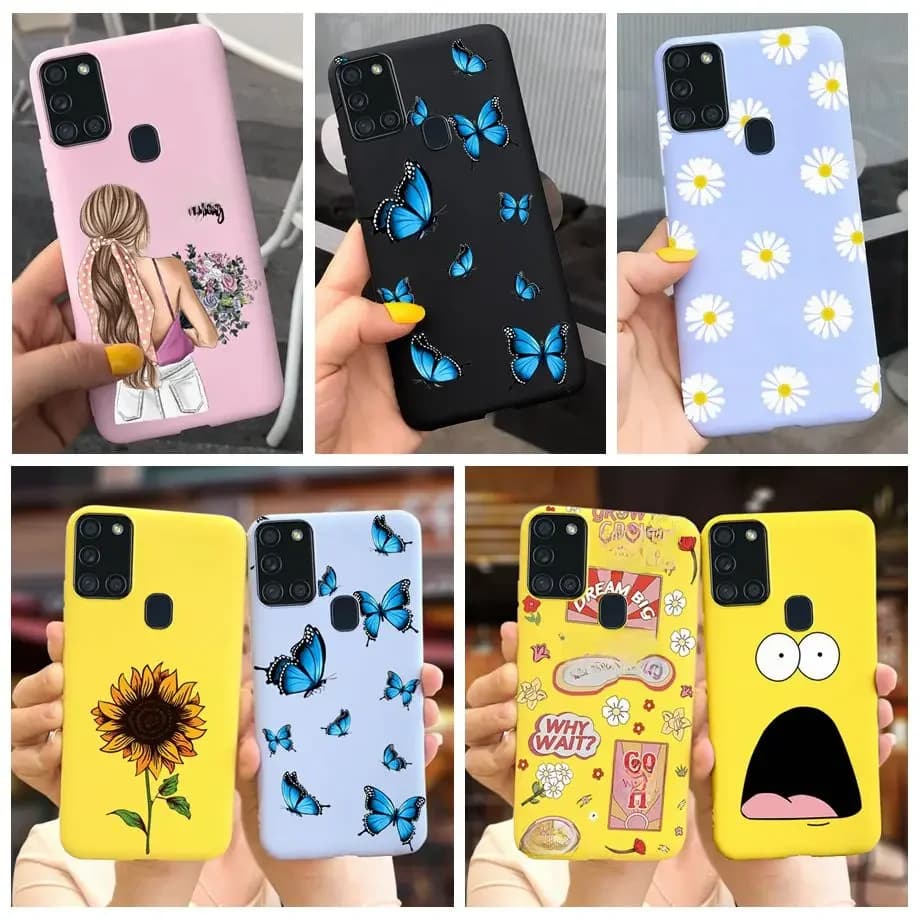 Tournesols Daisy Shap-on Coque pour Samsung A21s Coque Samsung Galaxy A21S A 21S A21 S A217F Housse anti-poussière Silicone Pare-chocs Coque