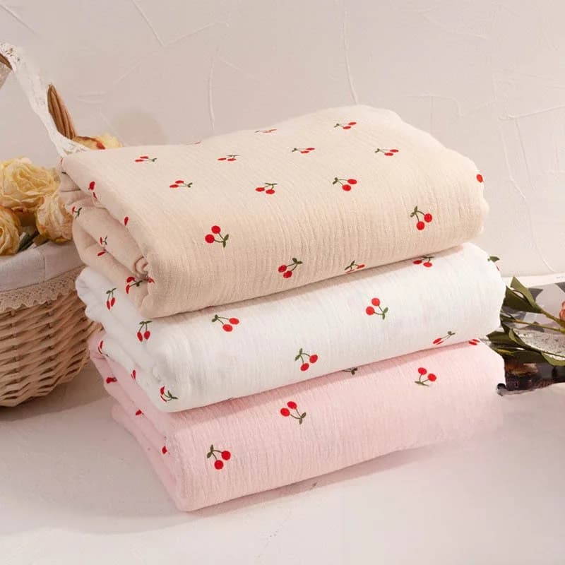 Tissu de gaze de pansement de coton pour enfants, tissu double couche, non imprimé, couture, pantalon inoling pour enfants musulmans, serviette de salive, 1 mètre