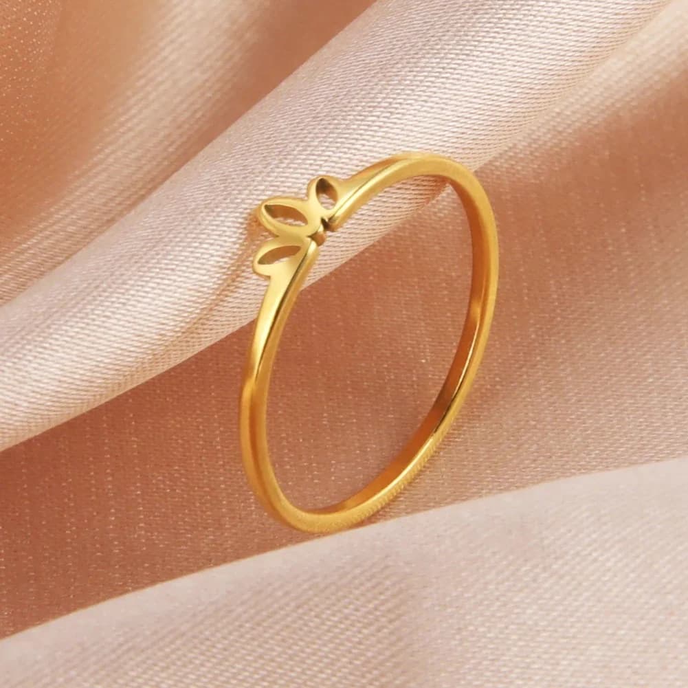 COOLTIME Lotus anneaux pour femmes en acier inoxydable Couple bague cadeaux de fiançailles de mariage bagues minimalistes bijoux tendance