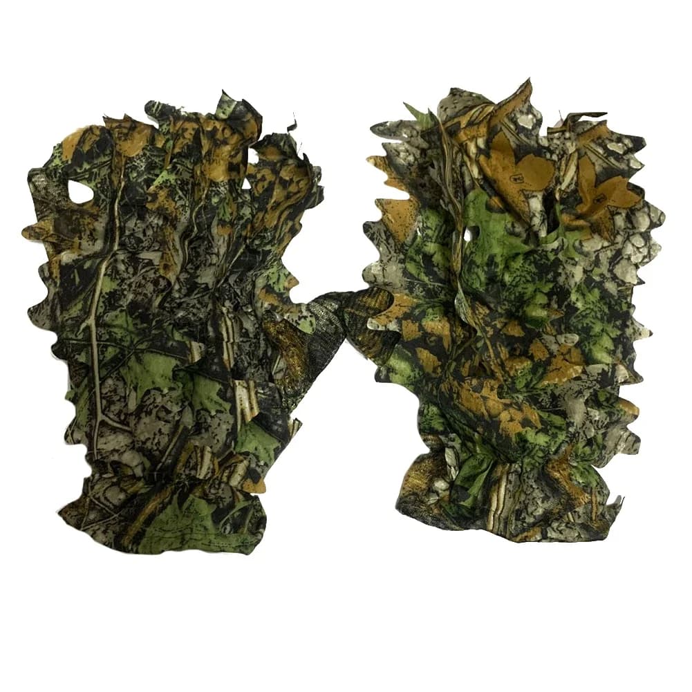 Gants de chasse camouflage 3D, confortables, antidérapants, durables, feuilles 3D, pour la chasse en plein air, le tir, la photographie, gants bioniques