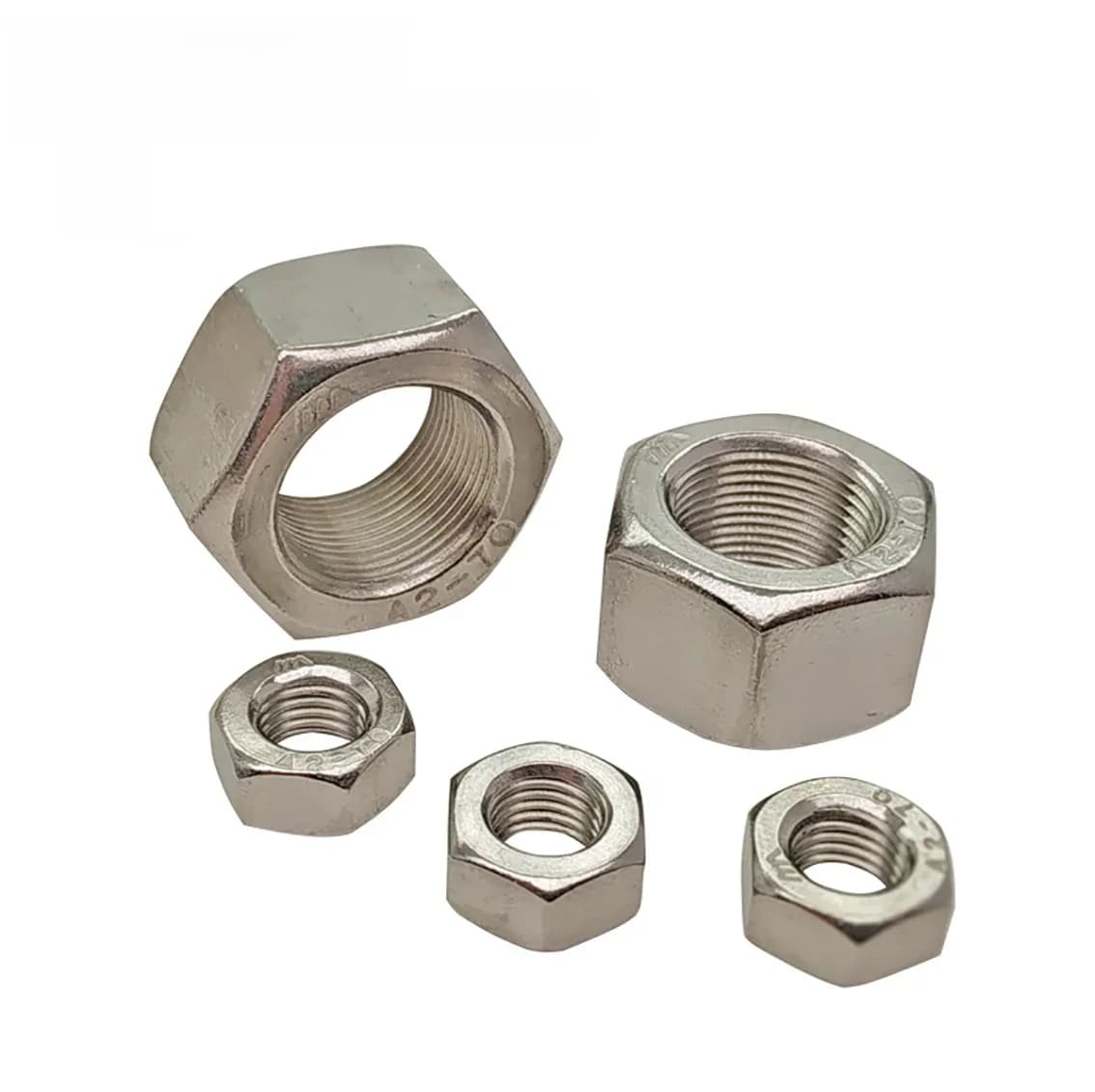 Écrou hexagonal à filetage fin à filetage gauche M6 ~ M24 304, filetage inversé en acier inoxydable, écrous hexagonaux à dents gauche