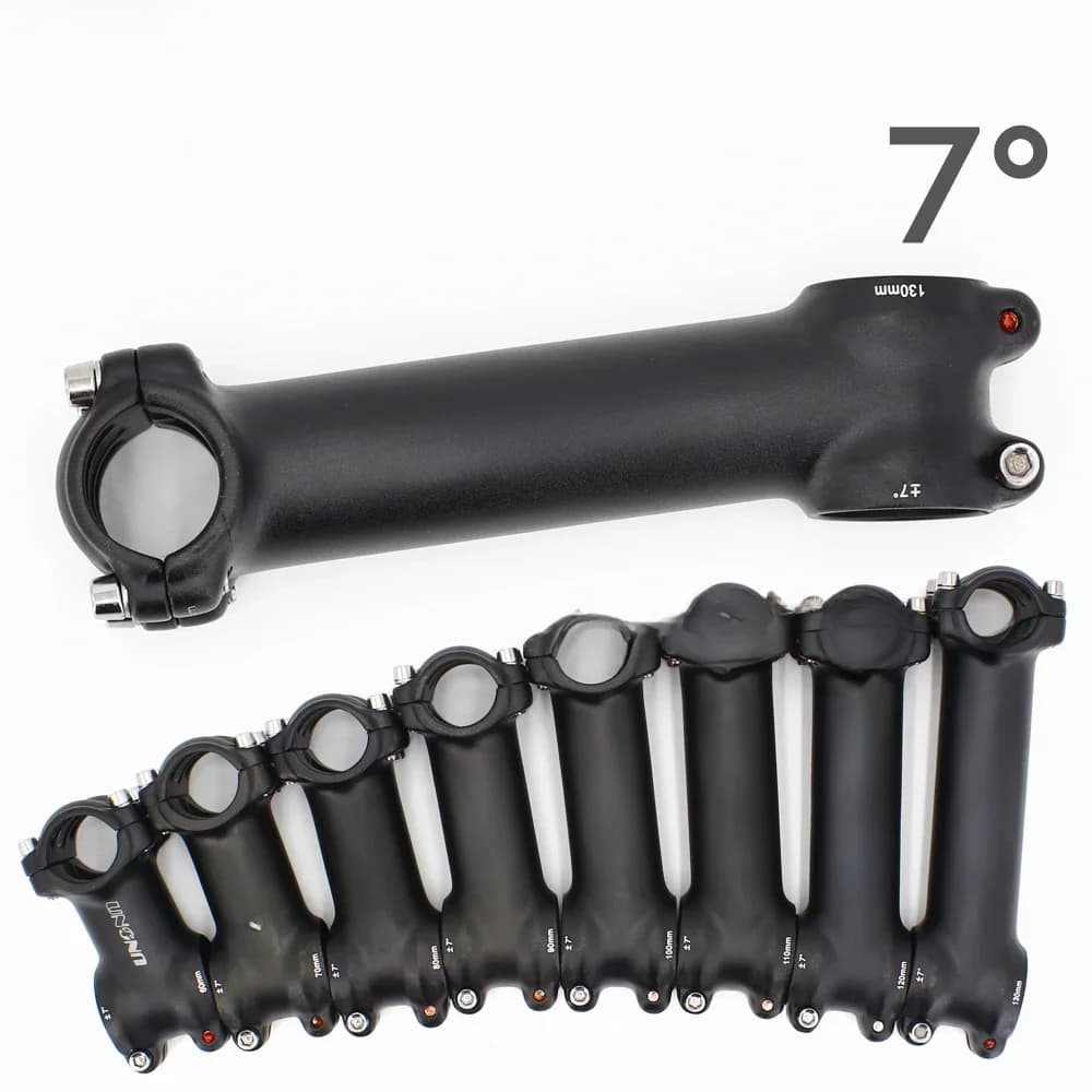 UNO tige de vélo vtt montagne tige ultralégère en aluminium AL6061 7 degrés tige de vélo de route 25.4*60/70/80/90/100/110/120/130mm
