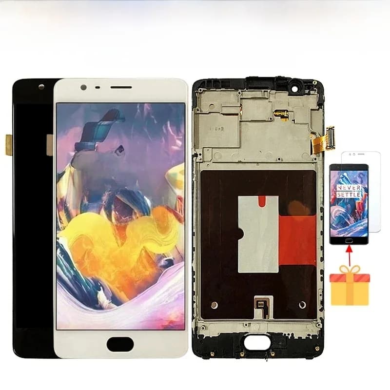 Numériseur d'écran tactile avec cadre, écran LCD, assemblage d'écran TFT, Oneplus 3, 3T, A3000, A3010, Oneplus3, Oneplus3T, 1 + 3