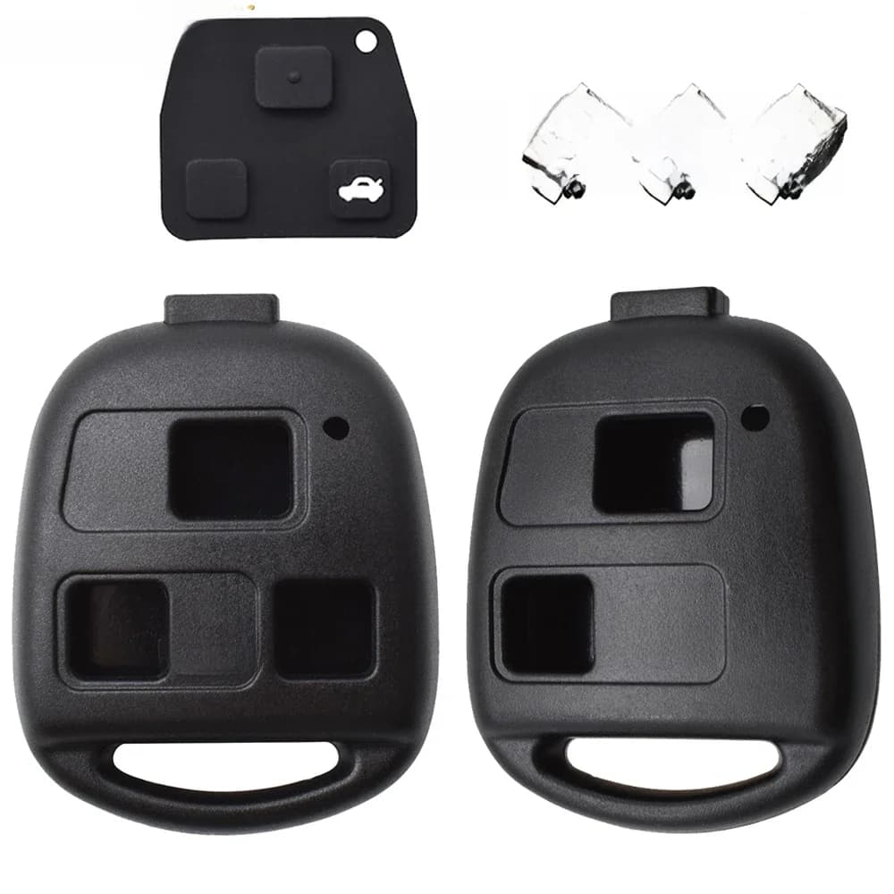 Coque de clé de voiture télécommandée à 2 ou 3 boutons pour Toyota RAV4 Prado Corolla Land Cruiser Previa Tarago Pixis Rush Celica