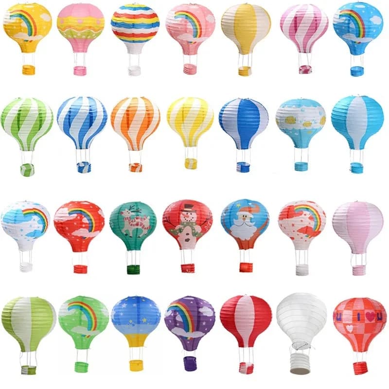 Lanternes en Papier Arc-en-ciel, Ballon à Air Chaud, Lampe Boule de ixAlberoise, Décor d'Anniversaire, Fournitures de Mariage, 16 Pouces, 40cm