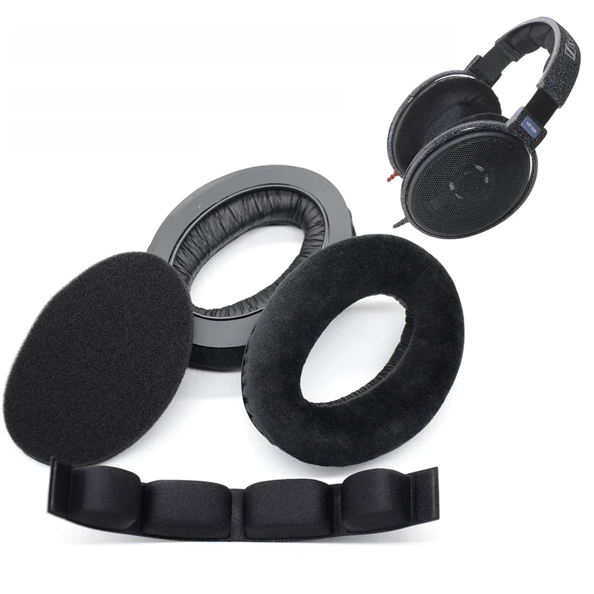 Oreillettes de remplacement en velours, avec bandeau, pour Sennheise HD545 HD565 HD580 HD600 HD650 HD265, nouveau