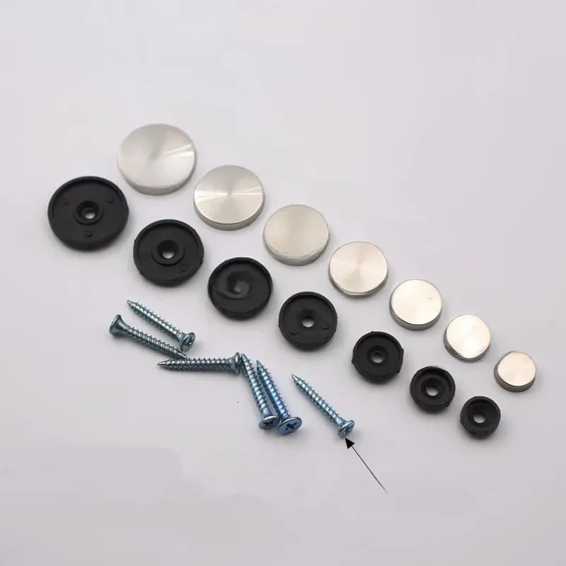 Couvercle de capuchon en acier inoxydable de 12mm de diamètre, 100 pièces/lot, vis de miroir décoratif, miroir d'affichage