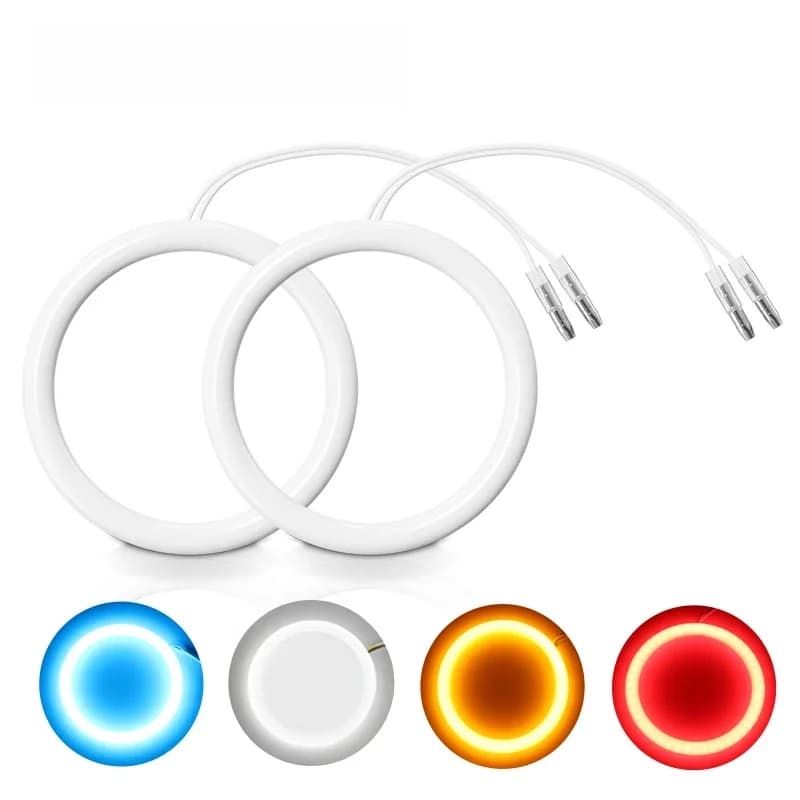 2x Angel Eyes Halo Ring 3528 LED puce voiture antibrouillard moto feux diurnes DRL avec clignotant 80mm 85mm 90mm