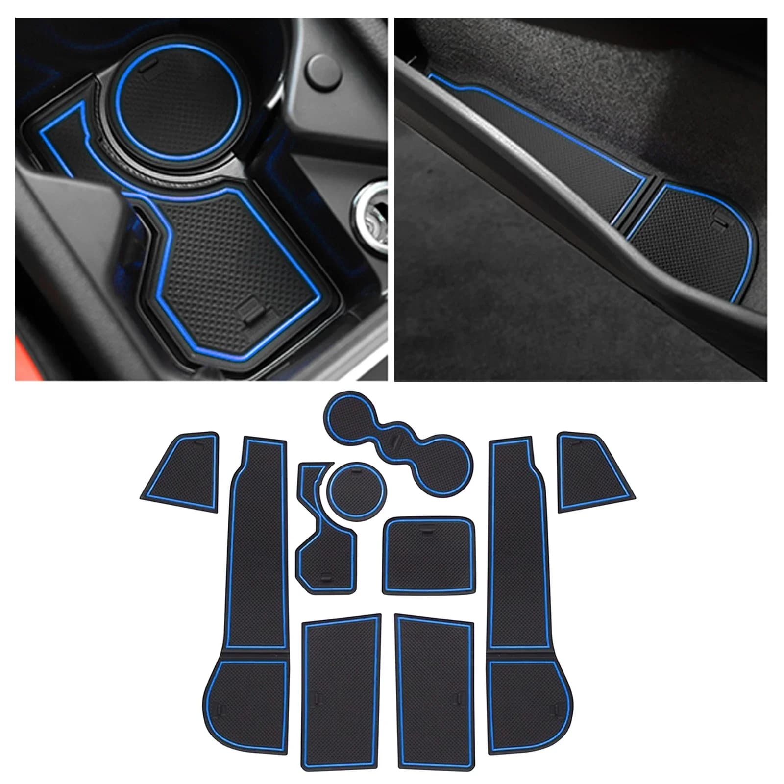 RUIYA pour Golf 8 MK8 GTI GTE GTD 2020 2021 2022 2023 Tapis de porte antidérapant Tapis de porte antidérapant Tapis de porte antidérapant Tapis de porte antidérapant Tapis de porte antidérapante Auto