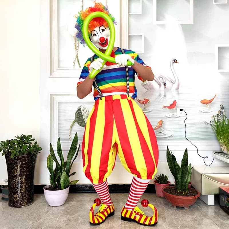 Tenues de club d'été pour hommes, olympiques de clown à rayures, costume de cosplay Joker LYus, vêtements de magicien à manches courtes