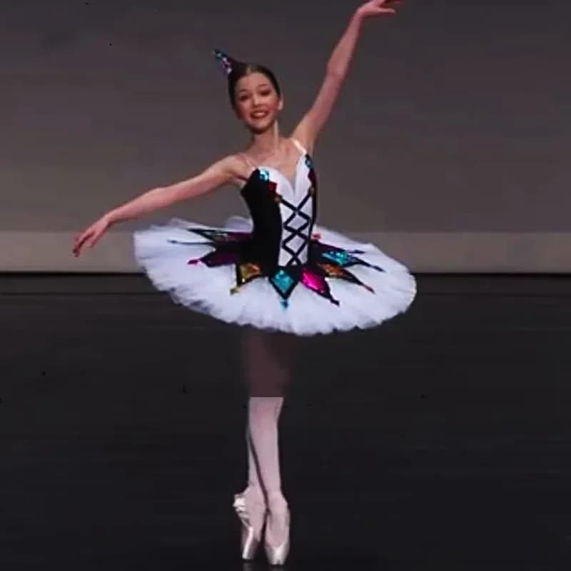 Tutu de Ballet professionnel pour enfants et filles, Tutu de crêpes Harlequinade pour adultes, Costumes de Ballet classiques multicolores, robe de ballerine
