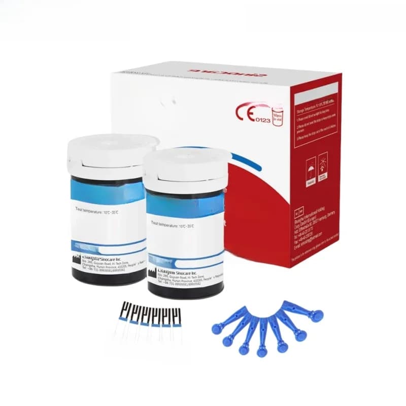(Seulement pour Safe-Accu 2) 50/100/200/300/400 bandelettes de test de glycémie Sinocare pour lecteur de glycémie Safe Accu 2