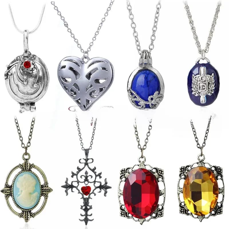 Collier The Vampire Diaries Elena Gilbert pour femmes, bijoux de film, breloque Katherine Klaus Forbes, ras du cou en pierre bleue