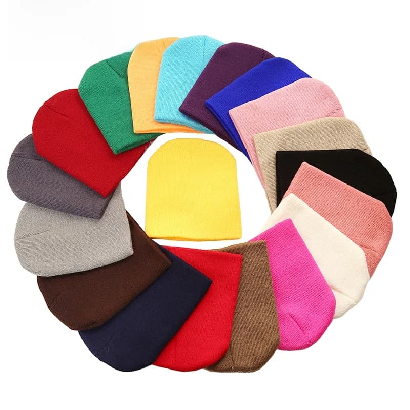 Bonnets solides chapeau pour enfants bébé filles garçons automne hiver casquettes chaud doux bonbons tricoté Bonnet chapeaux Skullies enfant en bas âge enfants casquette