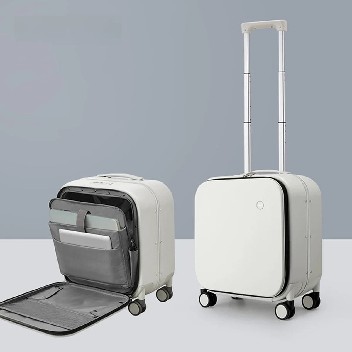 Mixi nouveau Design brevet valise à main femmes 18 pouces bagage roulant hommes Polycarbonate cadre en aluminium élégant Noble