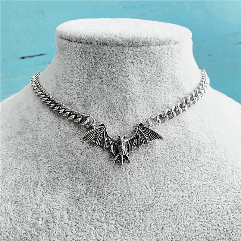 Collier chaîne chauve-souris gothique Vintage pour femmes, ras du cou avec animaux, Halloween, Hip Hop, bijoux cadeau pour filles