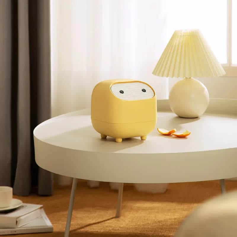 Poubelle de bureau Ninja, Mini poubelle multifonctionnelle Double couche de couleur contrastée, poubelle à pression domestique avec couvercle pour salon